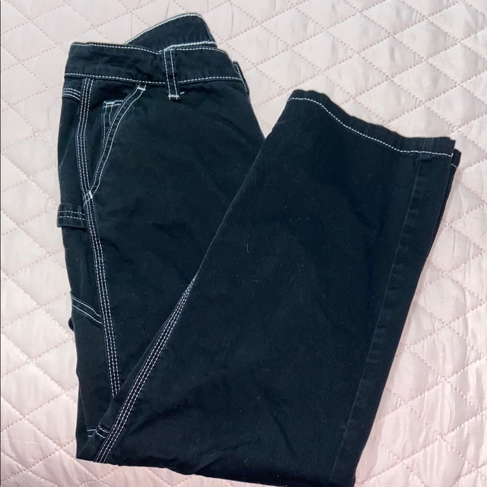 Dickies Black Pants with White Stitching